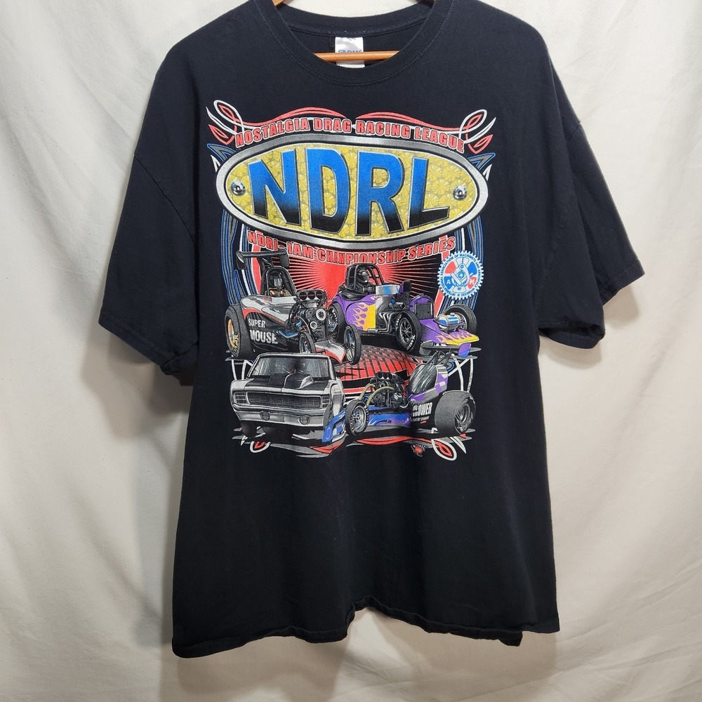 Vintage NDRL Nostalgia Drag Racing League Short Sleeve T-shirt 2XL